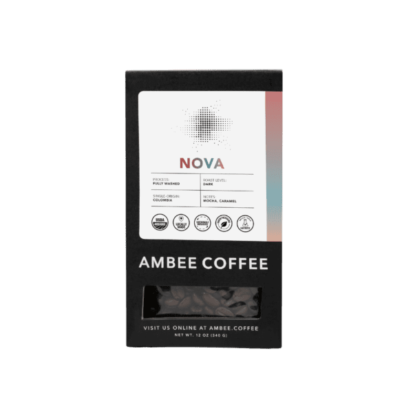 Nova Organic Colombian Dark Roast Whole Bean Coffee Ambee Coffee Co.