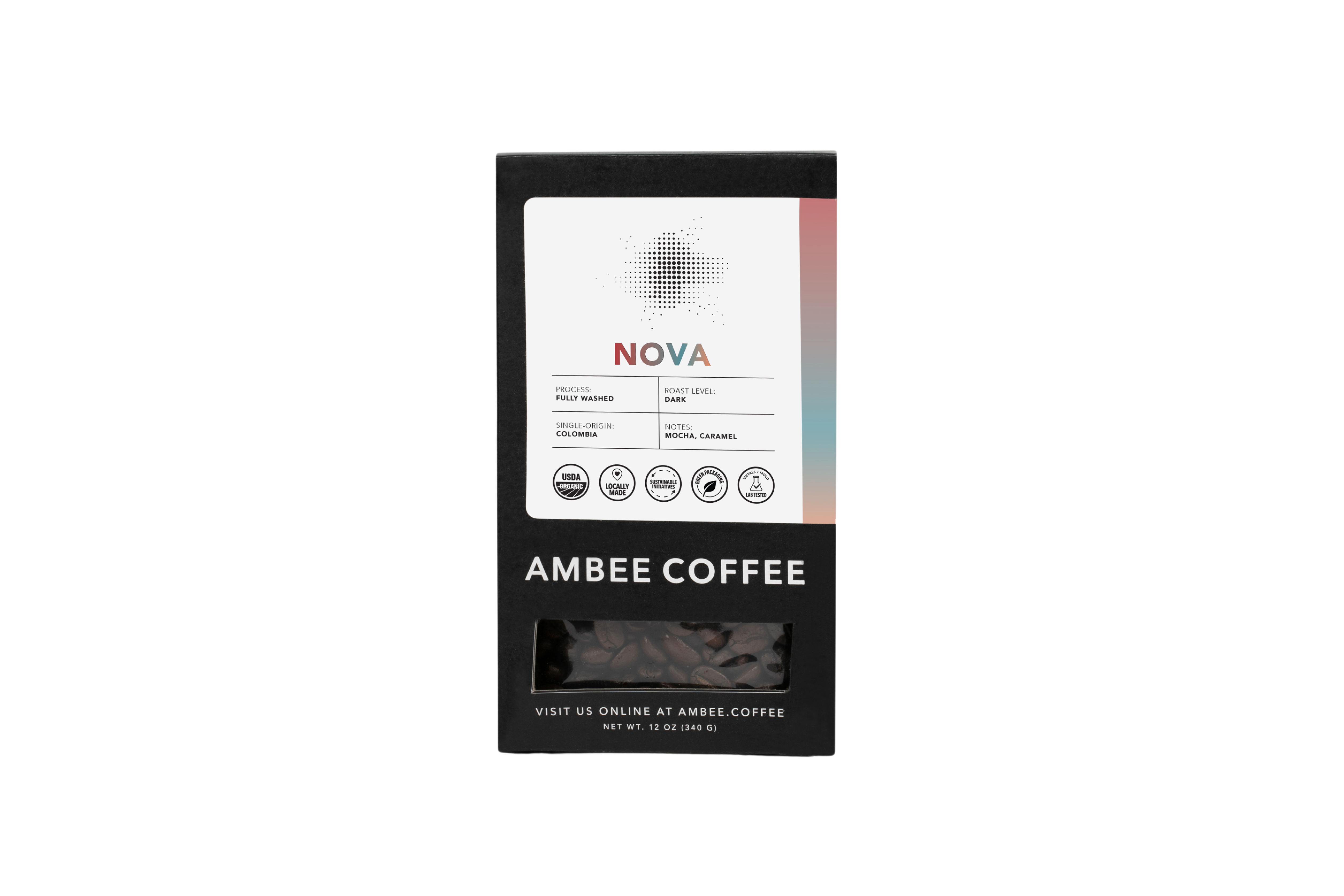 Nova Organic Colombian Dark Roast Whole Bean Coffee Ambee Coffee Co.